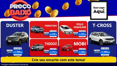 Modelo de TV para TV Horizontal com o tema Preço Baixo para Concessionaria de Carros
