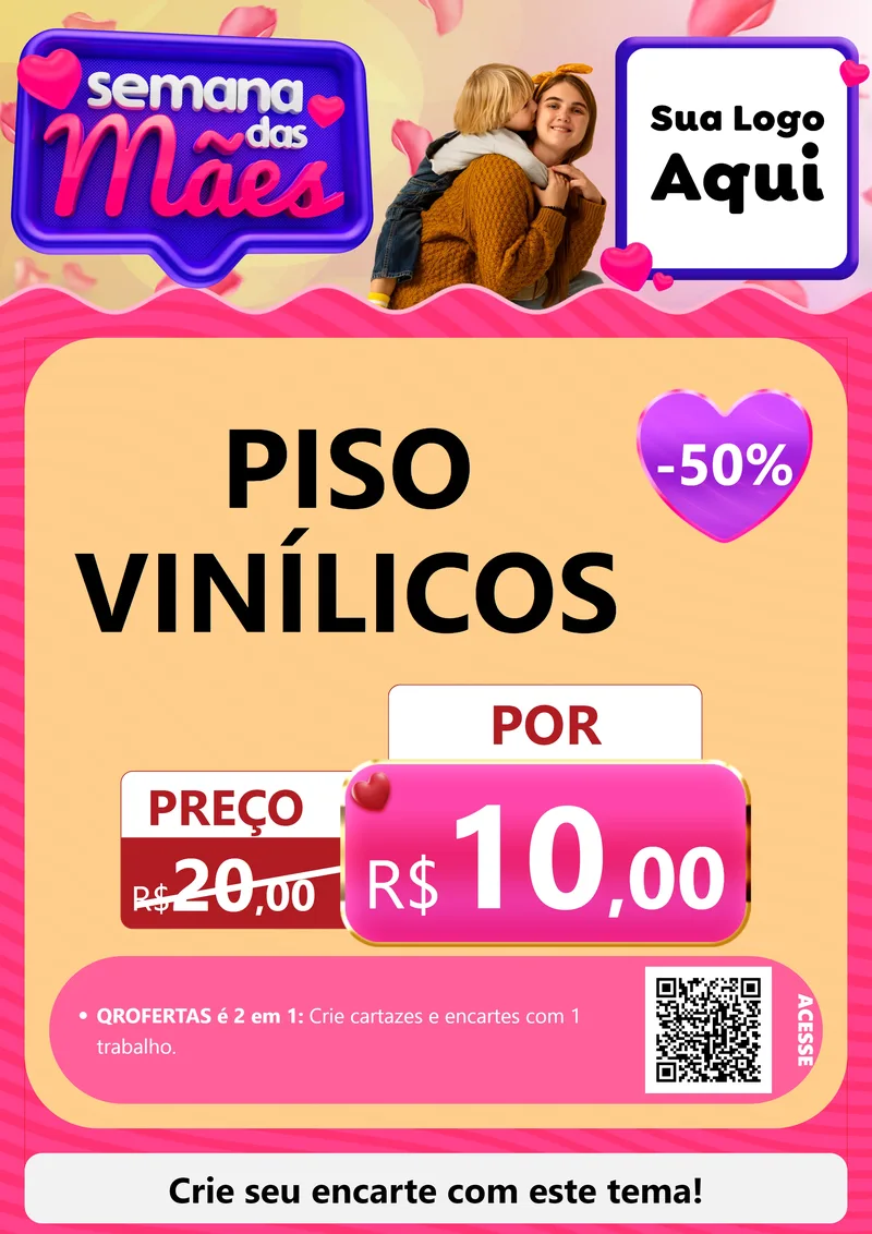 Modelo de Cartaz para Cartaz A4 Vertical com o tema Semana das Mães para Material para Construção