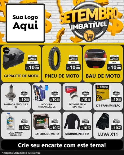 Modelo de Rede Social para Feed Instagram com o tema Setembro Imbatível para Moto peças