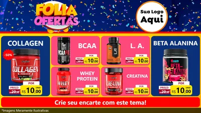 Modelo de TV para TV Horizontal com o tema Folia de Ofertas para Suplementos alimentares