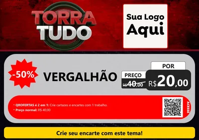 Modelo de Cartaz para Cartaz A4 Horizontal com o tema Torra Tudo para Ferragens