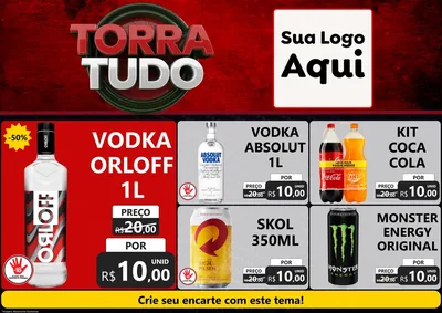 Modelo de Encarte para Encarte A4 Horizontal com o tema Torra Tudo para Distribuidora de bebidas
