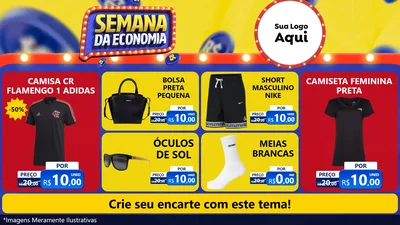 Modelo de TV para TV Horizontal com o tema Semana da Economia para Roupas e acessórios