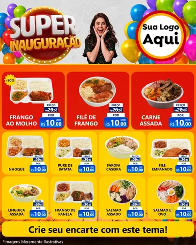 Modelo de Rede Social para Feed Instagram com o tema Super Inauguração para Restaurante