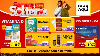Modelo de TV para TV Horizontal com o tema Semana dos Solteiros para Farmácia