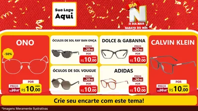 Modelo de TV para TV Horizontal com o tema Dia N o Dia Mais Barato do Mês para Óticas