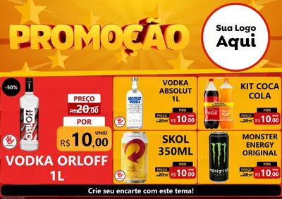 Modelo de Encarte para Encarte A4 Horizontal com o tema Promoção para Distribuidora de bebidas