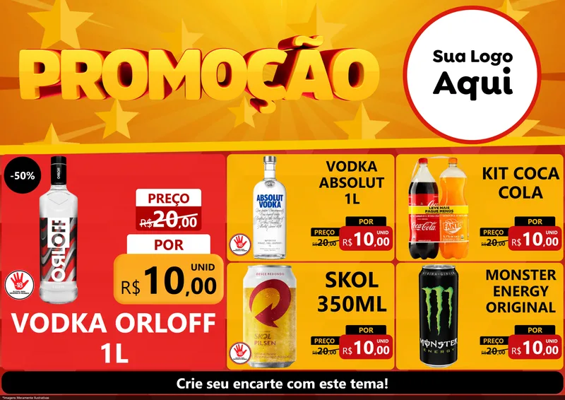 Modelo de Encarte para Encarte A4 Horizontal com o tema Promoção para Distribuidora de bebidas