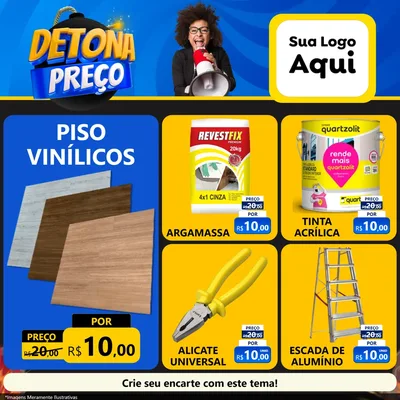 Modelo de Rede Social para Feed Facebook com o tema Detona Preços para Material para Construção