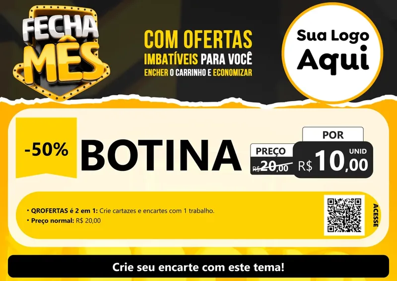 Modelo de Cartaz para Cartaz A4 Horizontal com o tema Fecha Mês para Agropecuária