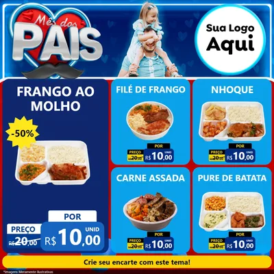 Modelo de Rede Social para Feed Facebook com o tema Mês Dos Pais para Restaurante