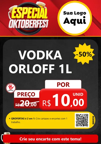 Modelo de Cartaz para Cartaz A4 Vertical com o tema Especial Oktoberfest para Distribuidora de bebidas
