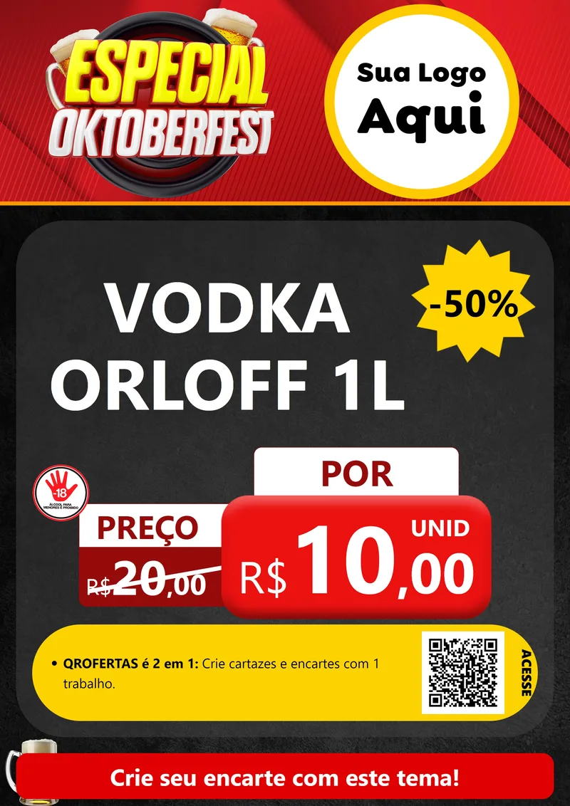 Modelo de Cartaz para Cartaz A4 Vertical com o tema Especial Oktoberfest para Distribuidora de bebidas