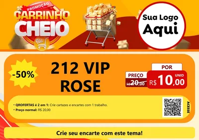 Modelo de Cartaz para Cartaz A4 Horizontal com o tema Promoção carrinho cheio para Perfumes