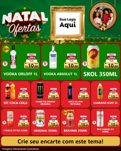 Modelo de Rede Social para Feed Instagram com o tema Natal de Ofertas para Distribuidora de bebidas