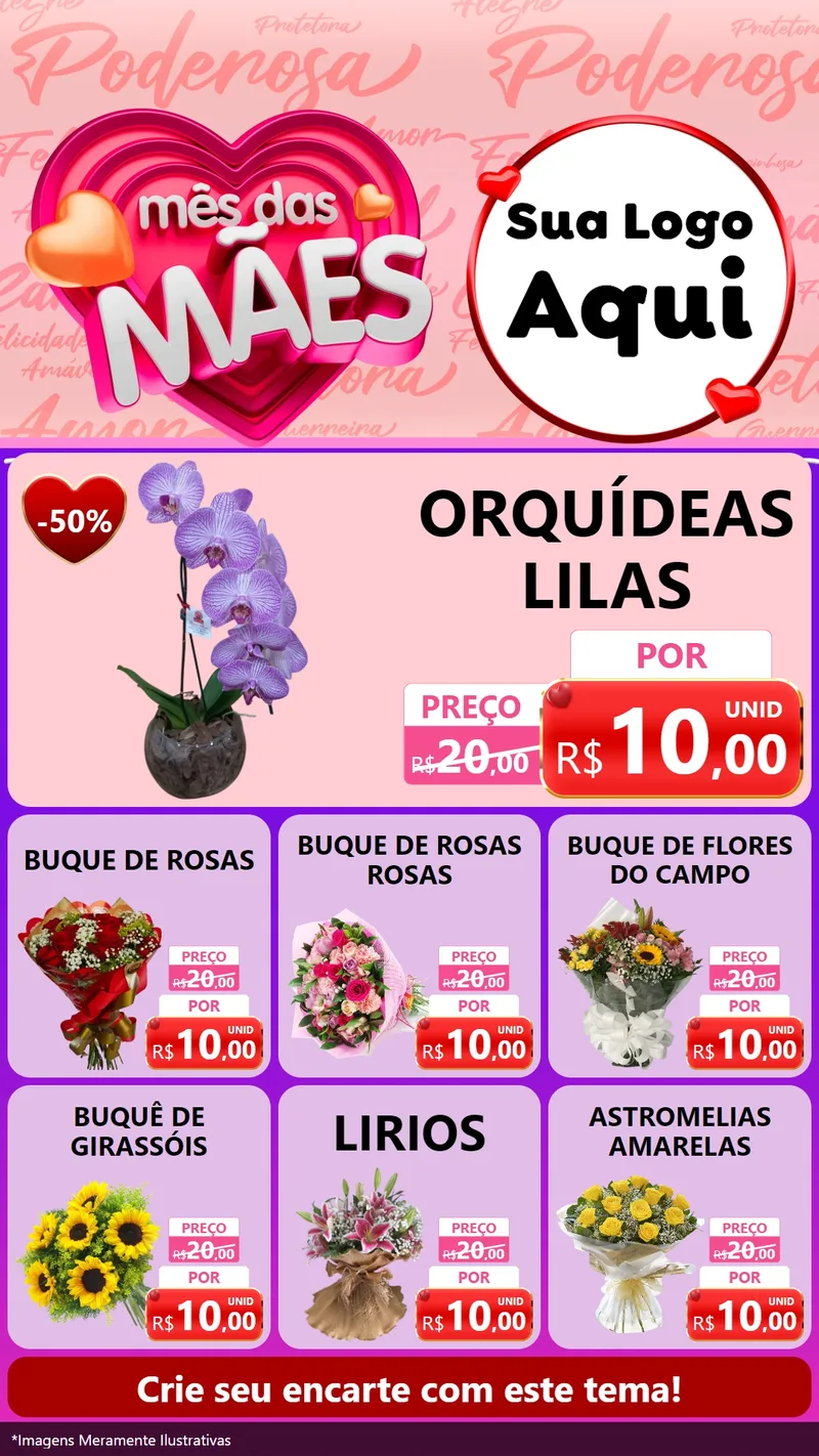 Modelo de Rede Social para Stories com o tema Mês Das Mães para Floricultura e jardim