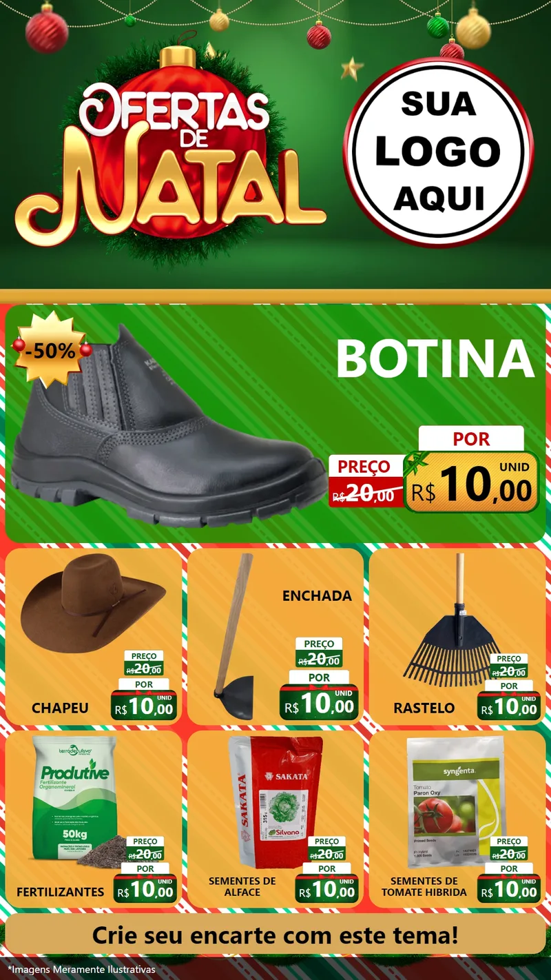 Modelo de Rede Social para Stories com o tema Ofertas de Natal para Agropecuária