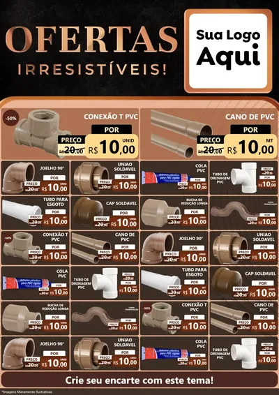 Modelo de Encarte para Encarte A4 Vertical com o tema Ofertas Irresistíveis! para Tubos e conexões