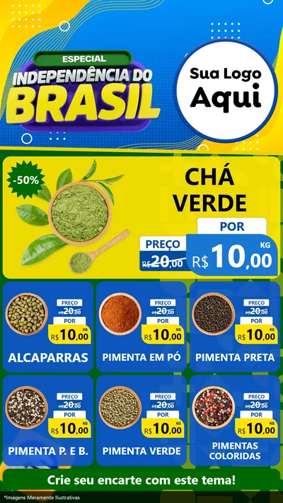 Modelo de Rede Social para Stories com o tema Especial Independência do Brasil para Produtos Naturais
