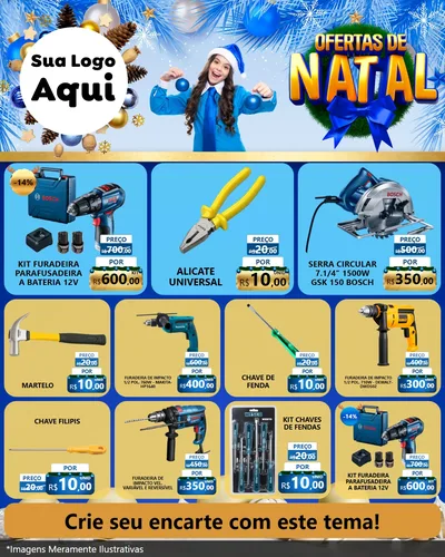 Modelo de Rede Social para Feed Instagram com o tema Ofertas de Natal para Maquinas e Ferramentas