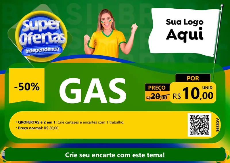 Modelo de Cartaz para Cartaz A4 Horizontal com o tema Super Ofertas de Independência para Água e gás