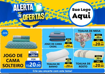 Modelo de Encarte para Encarte A4 Horizontal com o tema Alerta de Ofertas para Cama, Mesa e Banho