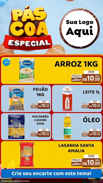 Modelo de TV para TV Vertical com o tema Páscoa Especial para Supermercado