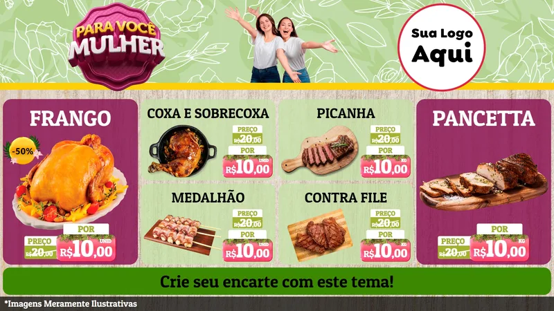 Modelo de TV para TV Horizontal com o tema Para Você Mulher para Assados