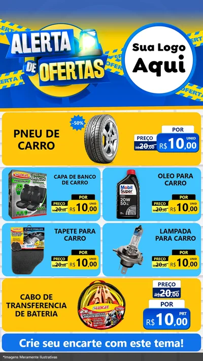 Modelo de TV para TV Vertical com o tema Alerta de Ofertas para Auto peças
