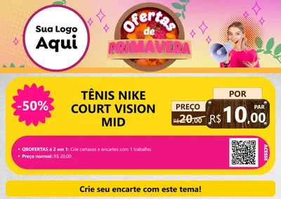Modelo de Cartaz para Cartaz A4 Horizontal com o tema Ofertas de Primavera para Calçados
