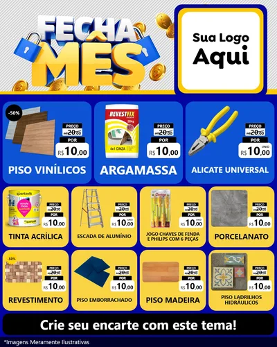 Modelo de Rede Social para Feed Instagram com o tema Fecha Mês para Material para Construção