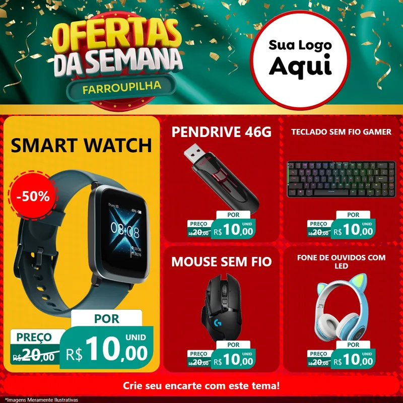 Modelo de Rede Social para Feed Facebook com o tema Ofertas da Semana Farroupilha para Informática