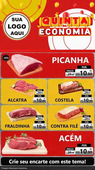 Modelo de TV para TV Vertical com o tema Quinta da Economia para Açougue