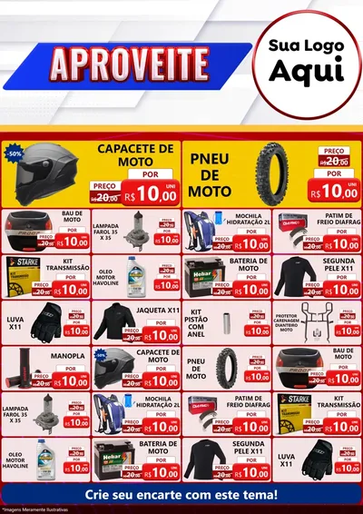 Modelo de Encarte para Encarte A4 Vertical com o tema Aproveite para Moto peças