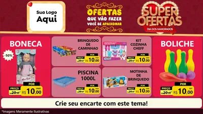 Modelo de TV para TV Horizontal com o tema Dia dos Namorados para Brinquedos