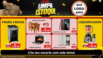 Modelo de TV para TV Horizontal com o tema Operação Limpa Estoque para Móveis e Eletro