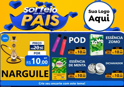 Modelo de Encarte para Encarte A4 Horizontal com o tema Sorteio Dia dos Pais para Tabacaria