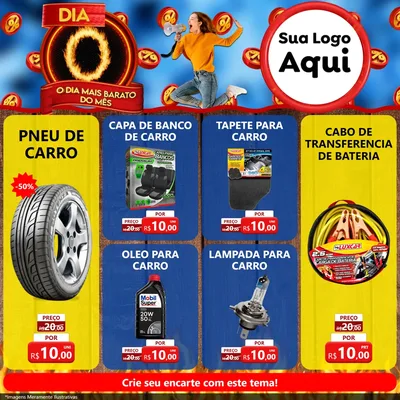 Modelo de Rede Social para Feed Facebook com o tema Dia O - O Dia Mais Barato Do Mês para Auto peças