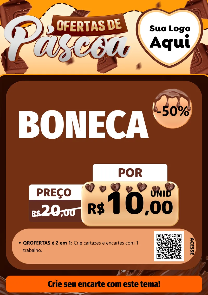 Modelo de Cartaz para Cartaz A4 Vertical com o tema Ofertas de Páscoa para Brinquedos