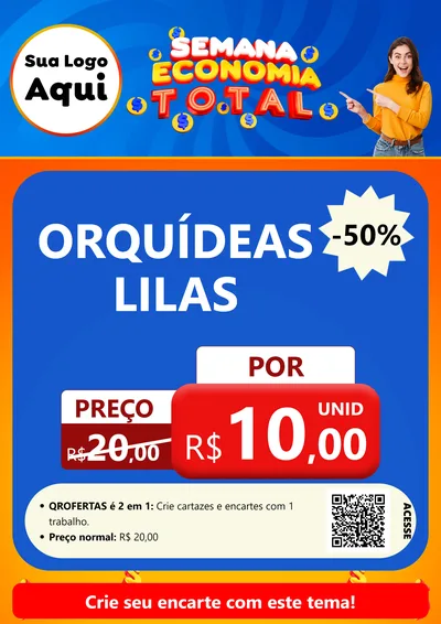 Modelo de Cartaz para Cartaz A4 Vertical com o tema Semana Economia Total para Floricultura e jardim