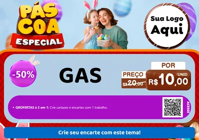 Modelo de Cartaz para Cartaz A4 Horizontal com o tema Páscoa Especial para Água e gás