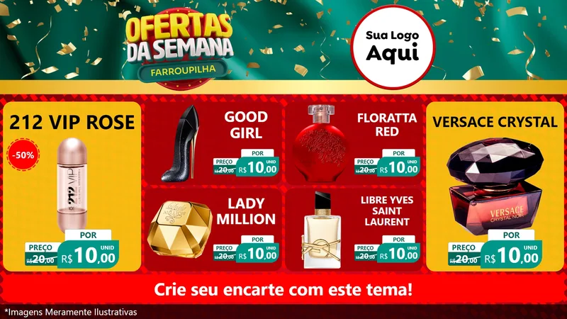 Modelo de TV para TV Horizontal com o tema Ofertas da Semana Farroupilha para Perfumes