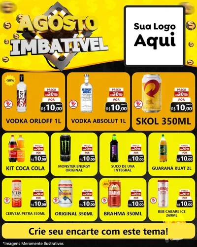 Modelo de Rede Social para Feed Instagram com o tema Agosto Imbatível para Distribuidora de bebidas
