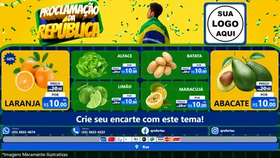 Modelo de TV para TV Horizontal com o tema Proclamação da República para Hortifrúti