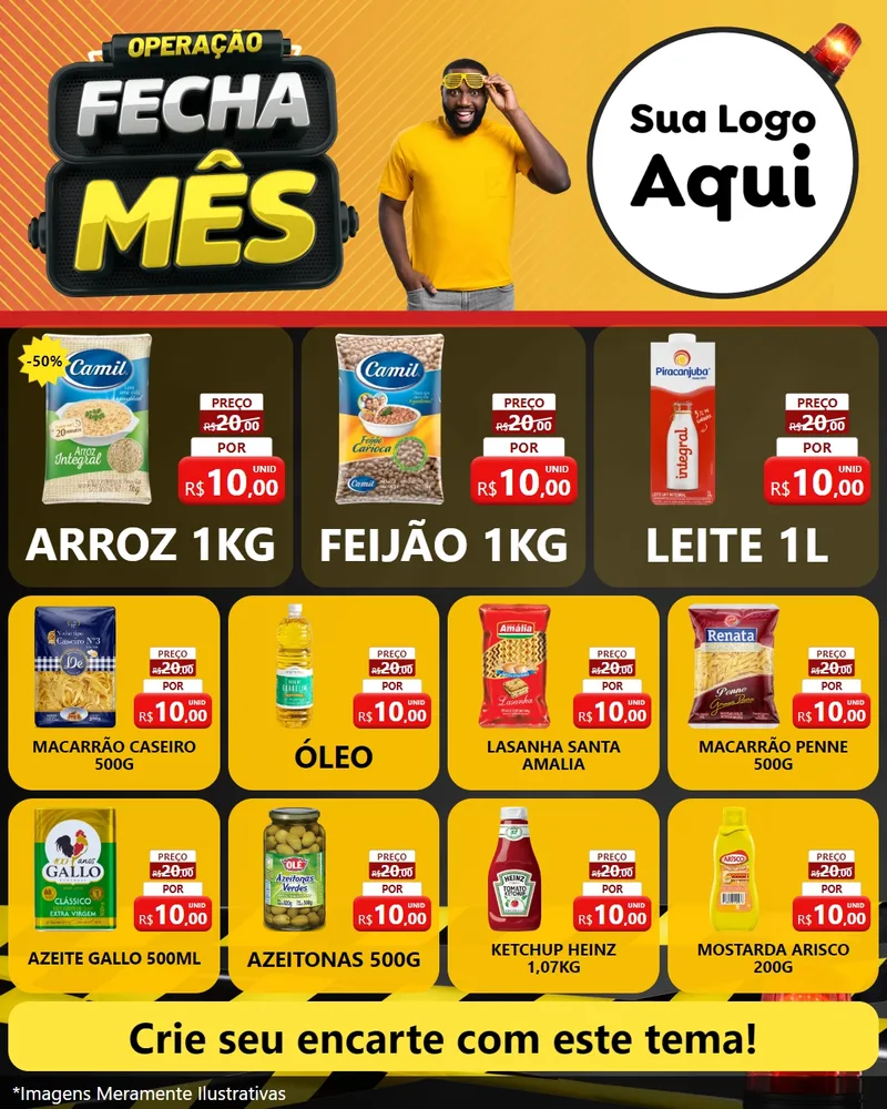 Modelo de Rede Social para Feed Instagram com o tema Operação Fecha Mês para Supermercado