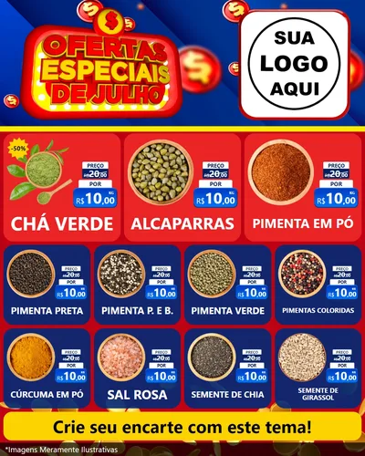 Modelo de Rede Social para Feed Instagram com o tema Ofertas Especiais de Julho para Produtos Naturais
