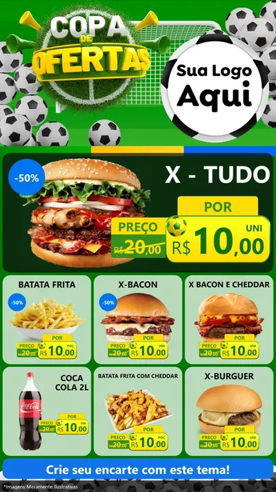 Modelo de Rede Social para Stories com o tema Copa De Ofertas para Hamburgueria
