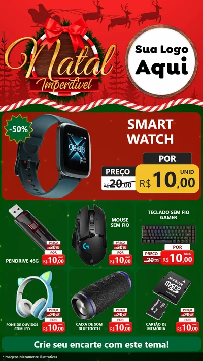 Modelo de Rede Social para Stories com o tema Natal Imperdível para Informática