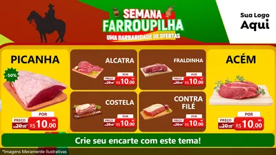 Modelo de TV para TV Horizontal com o tema Semana Farroupilha - Uma Barbaridade de Ofertas para Açougue