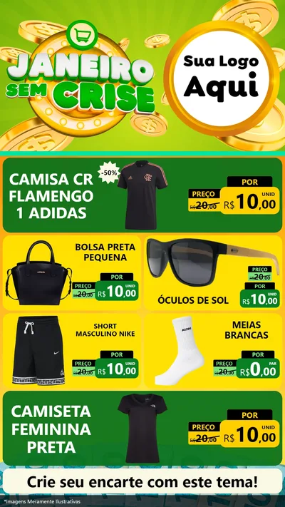 Modelo de TV para TV Vertical com o tema Janeiro Sem Crise para Roupas e acessórios
